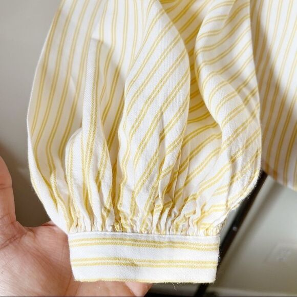 Anthropologie Maeve Yellow Off the Shoulder Linen Top Size 4 NWOT - Picture 3 of 7